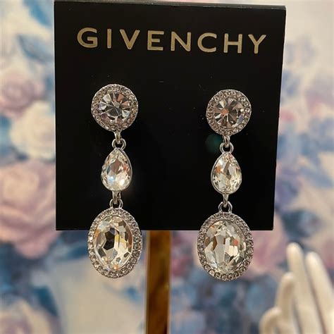 givenchy crystal linear drop earrings|givenchy pearl c earrings.